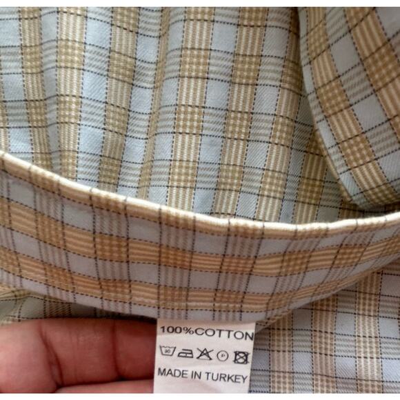 E = MC2 Shirt Clothing For Millionaires 4XL White Check 100% Cotton Button Up - Picture 6 of 14